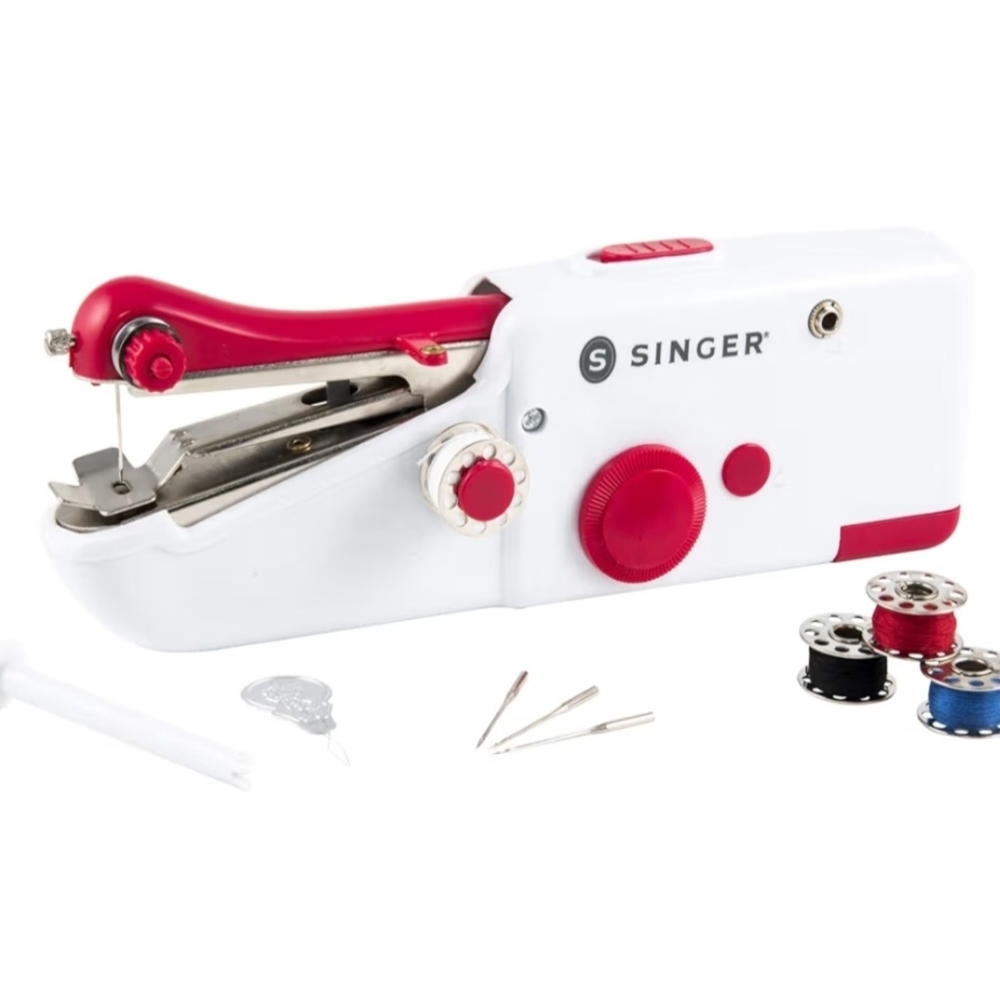 Singer Portable Handheld Sewing Machine - Red and White